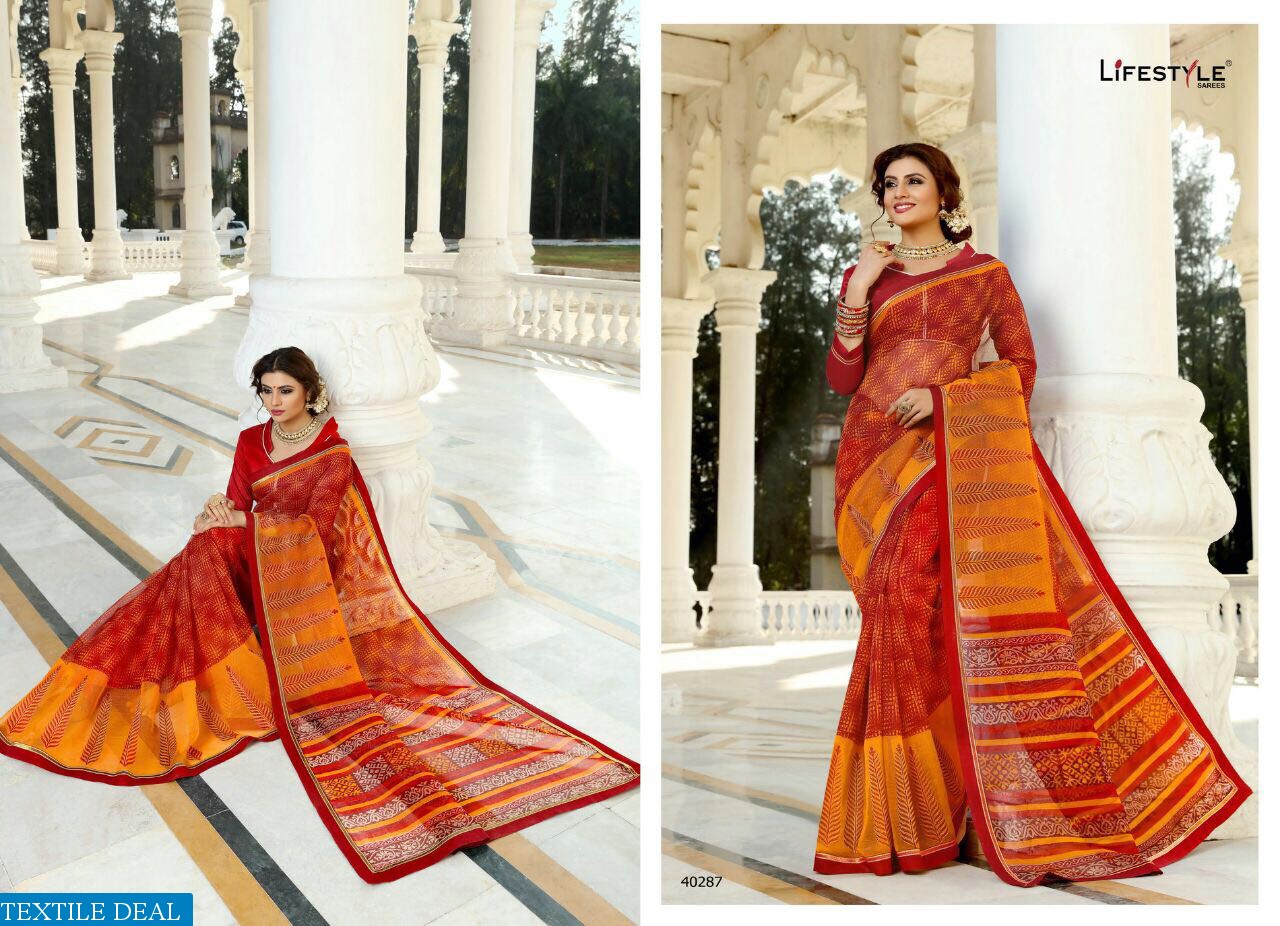 life style katha cotton vol-8 Wholesale cotton printed Saree